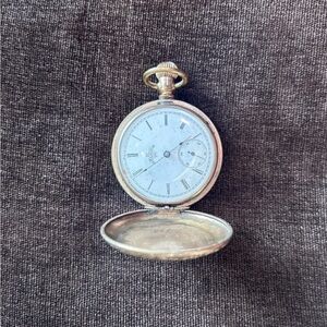 Antique  Vintage 1800s Elign Gold toned case Pocket Watch with Ornate Engraving